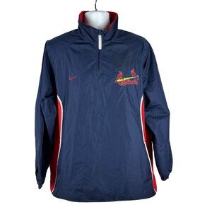 Nike Team St. Louis Cardinals Navy Blue Quarter-Zip Pullover Jacket Size M